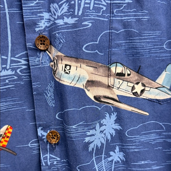 RJC Men's Blue Airplane Print Casual Shirt - Picture 8 of 8